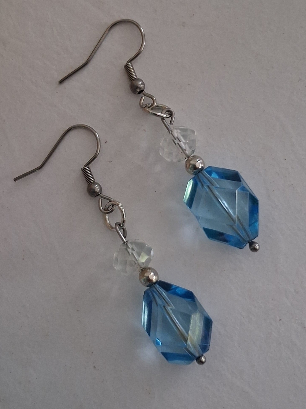 Blue Crystal Drop Dangle Earrings